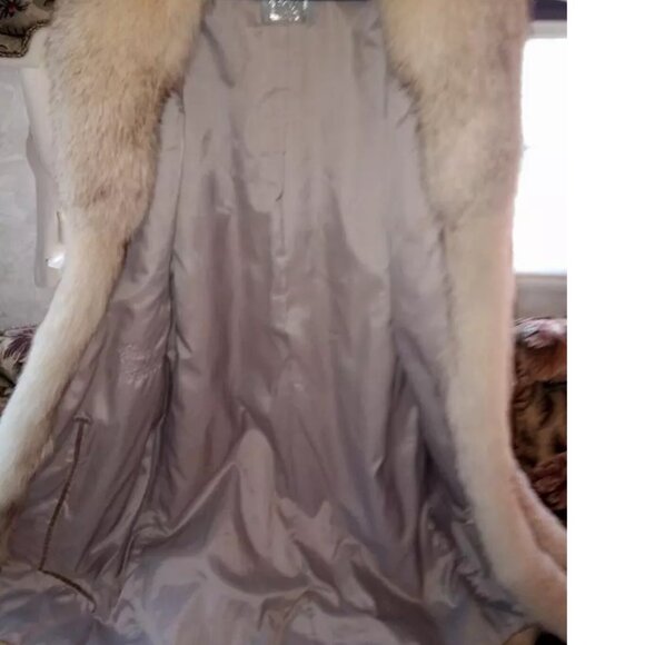 Full Length Beautiful Silver Fox Coat Thick Plush Pellets Medium - Picture 6 of 6
